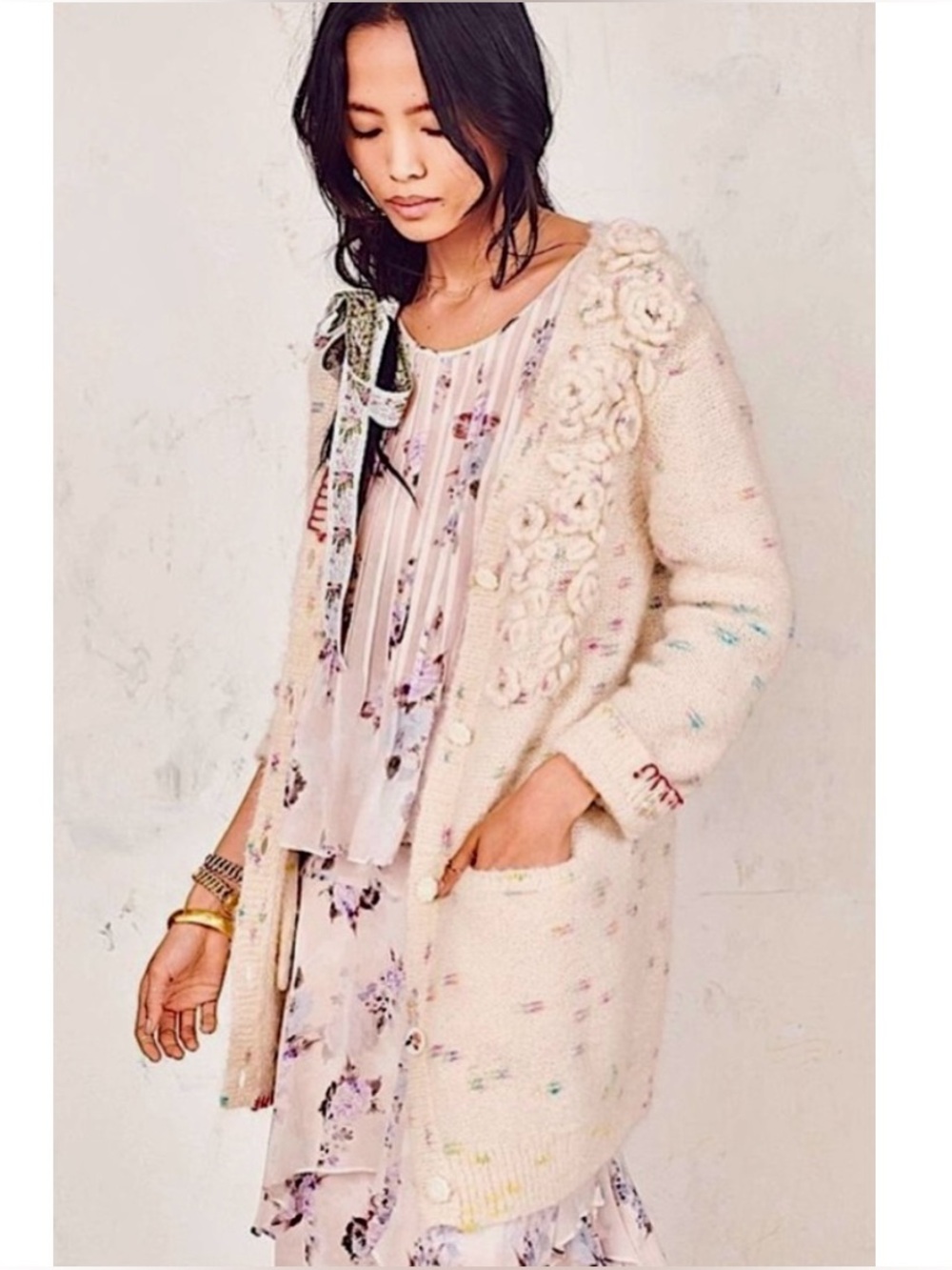 LoveShackFancy Emmanuelle Long Cardigan XS